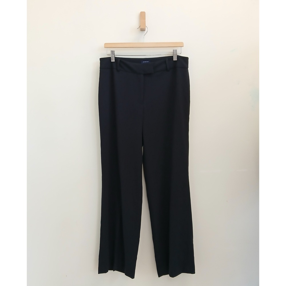 Jones Wear Newport Dress Pants Women 12 Navy Blue Stretch Straight Leg Trousers